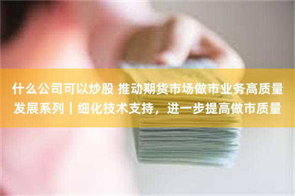 什么公司可以炒股 推动期货市场做市业务高质量发展系列｜细化技术支持，进一步提高做市质量